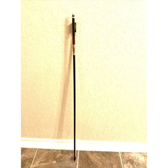 Professional Black Carbon Fiber Violin Bow Gold Parts Lizard Skin Grip 4/4 - Picture 3 of 11